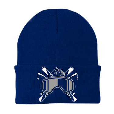 Ski Goggles Embroidered Beanie